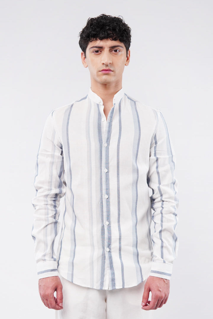 Striped Linen Shirt - Multicolor - Mendeez