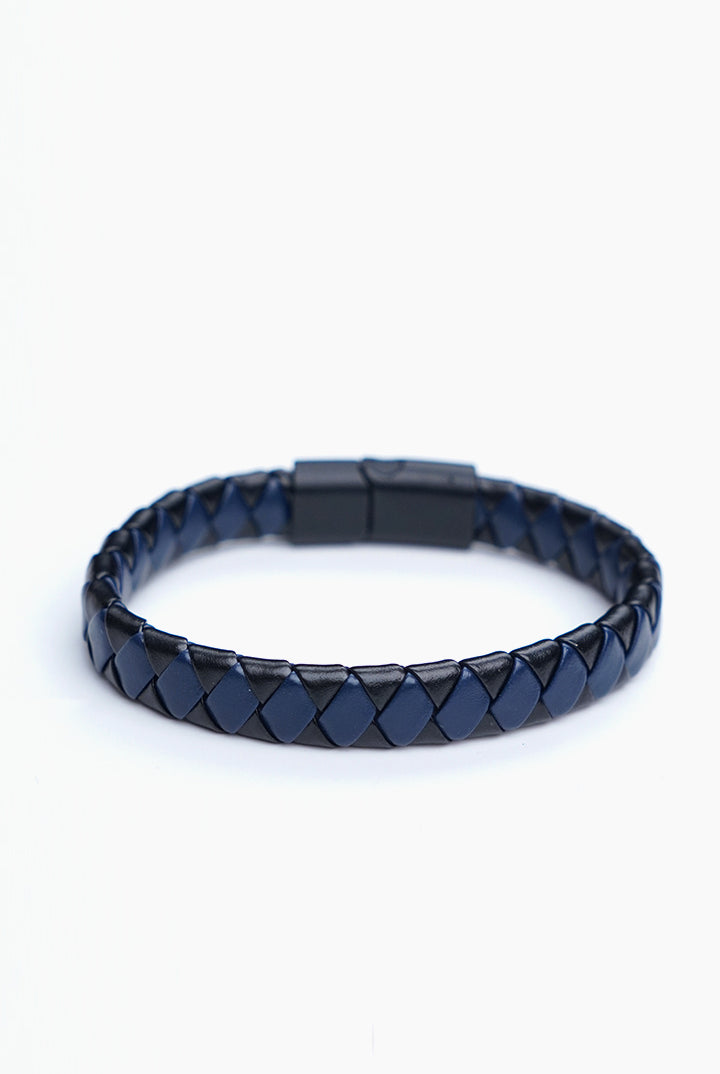 Navy Blue and Black Braided Bracelet - Mendeez