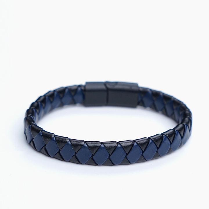 Navy Blue and Black Braided Bracelet - Mendeez