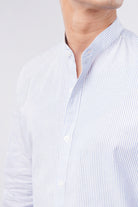 Striped Linen Shirt - Blue & White - Mendeez