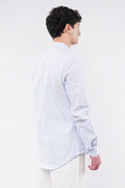 Striped Linen Shirt - Blue & White - Mendeez