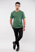 Striped Pocket T-Shirt - Green - Mendeez