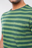 Striped Pocket T-Shirt - Green - Mendeez