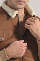 Sleeveless Cotton Jacket - Brown - Mendeez