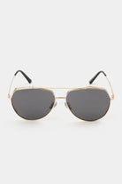 Double Bridge Round Sunglasses - Gold - Mendeez