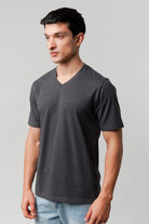 Regular Fit V-Neck T-Shirt - Charcoal Grey - Mendeez
