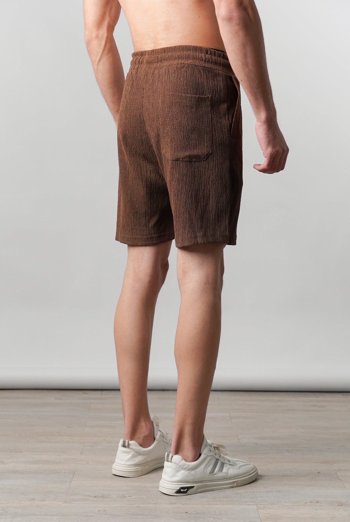 Textured Shorts - Brown - Mendeez