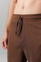 Textured Shorts - Brown - Mendeez