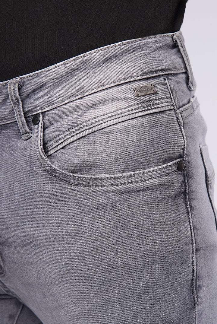 Faded Slim Fit Denim - Charcoal Grey - Mendeez