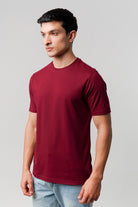 Regular Fit Crew Neck T-Shirt - Maroon - Mendeez