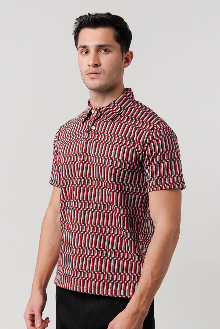 Jacquard Polo Shirt - Multicolor - Mendeez