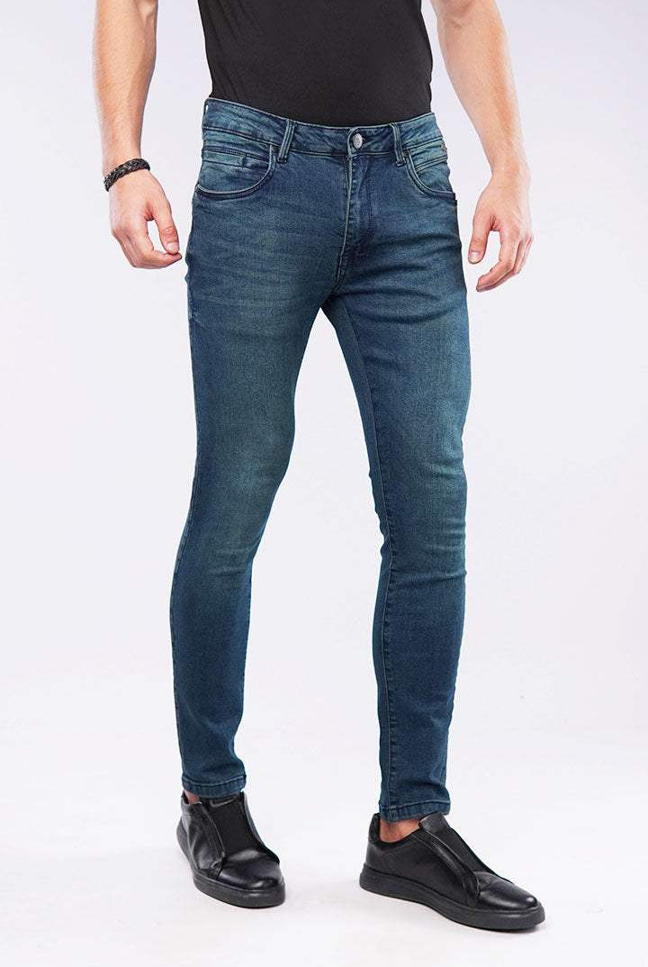 Faded Slim Fit Denim - Vintage Blue - Mendeez