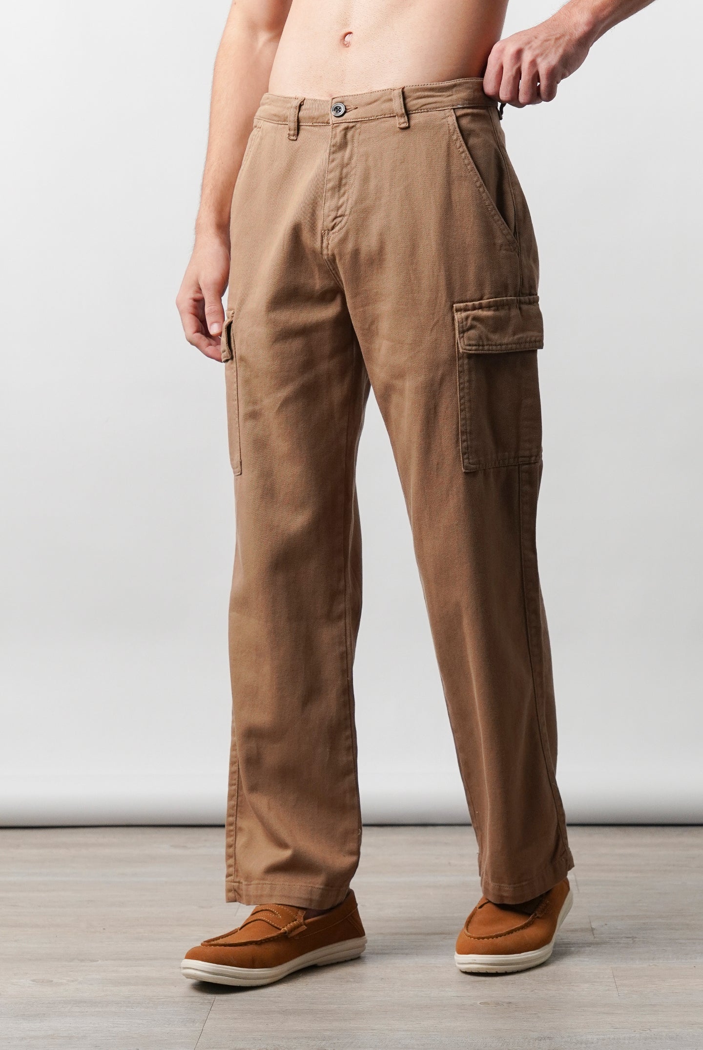 Loose Fit Cargo - Brown - Mendeez