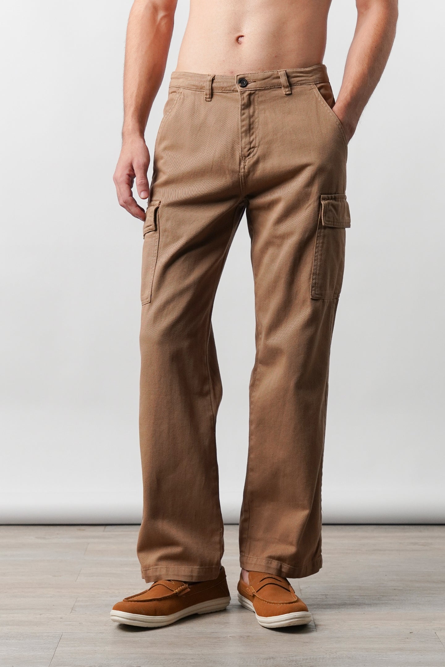 Loose Fit Cargo  - Brown - Mendeez