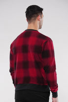 Check Terry Sweatshirt - Red & Black - Mendeez