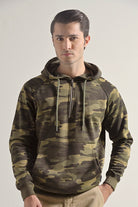 Camouflage Half Zipper Hoodie - Green - Mendeez