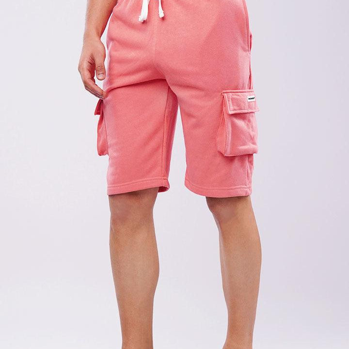Terry Cargo Shorts - Coral Pink - Mendeez
