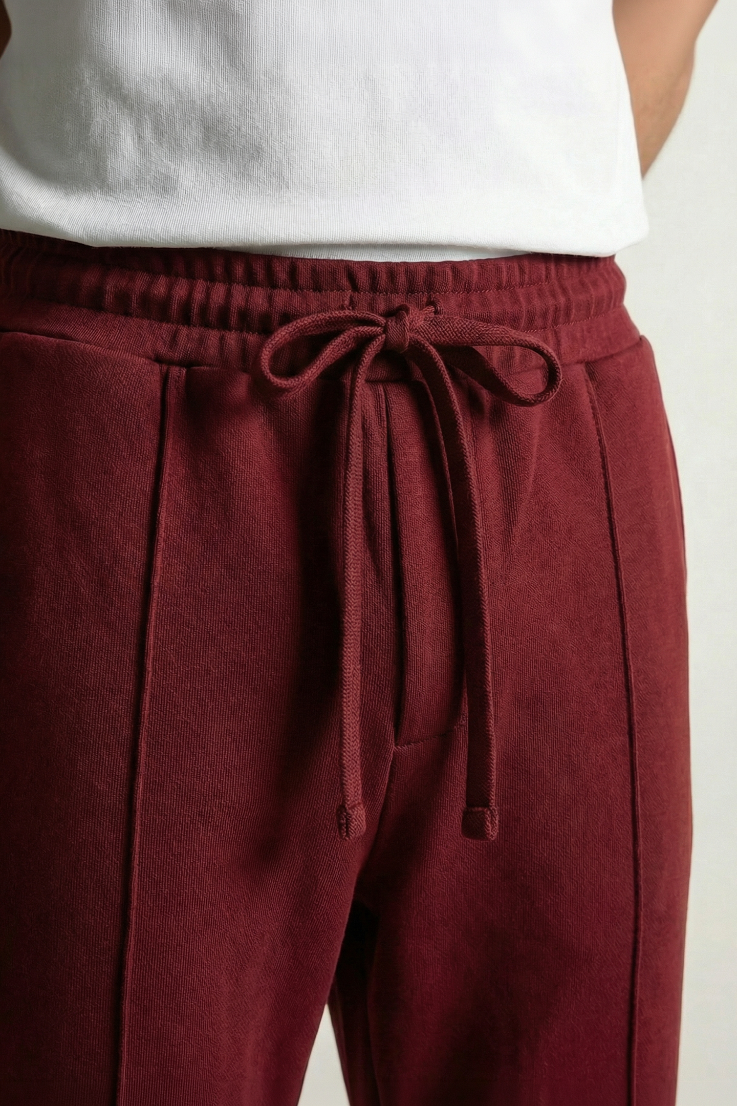 Pintex Jogger Pants - Wine - Mendeez