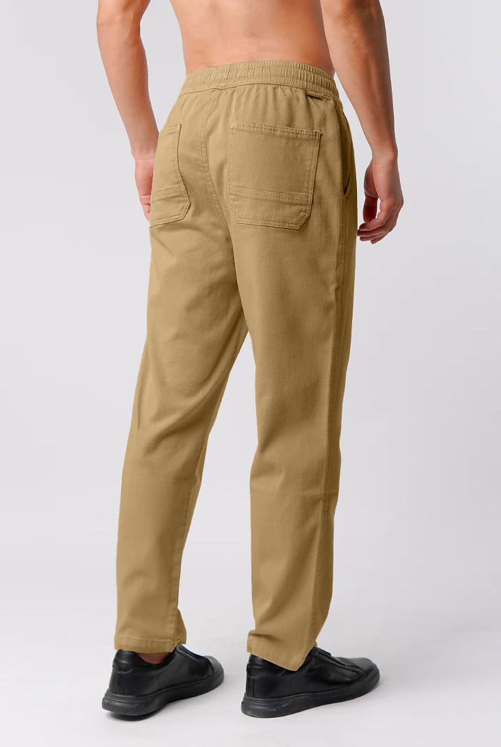 Straight Jogger Pants - Khaki - Mendeez