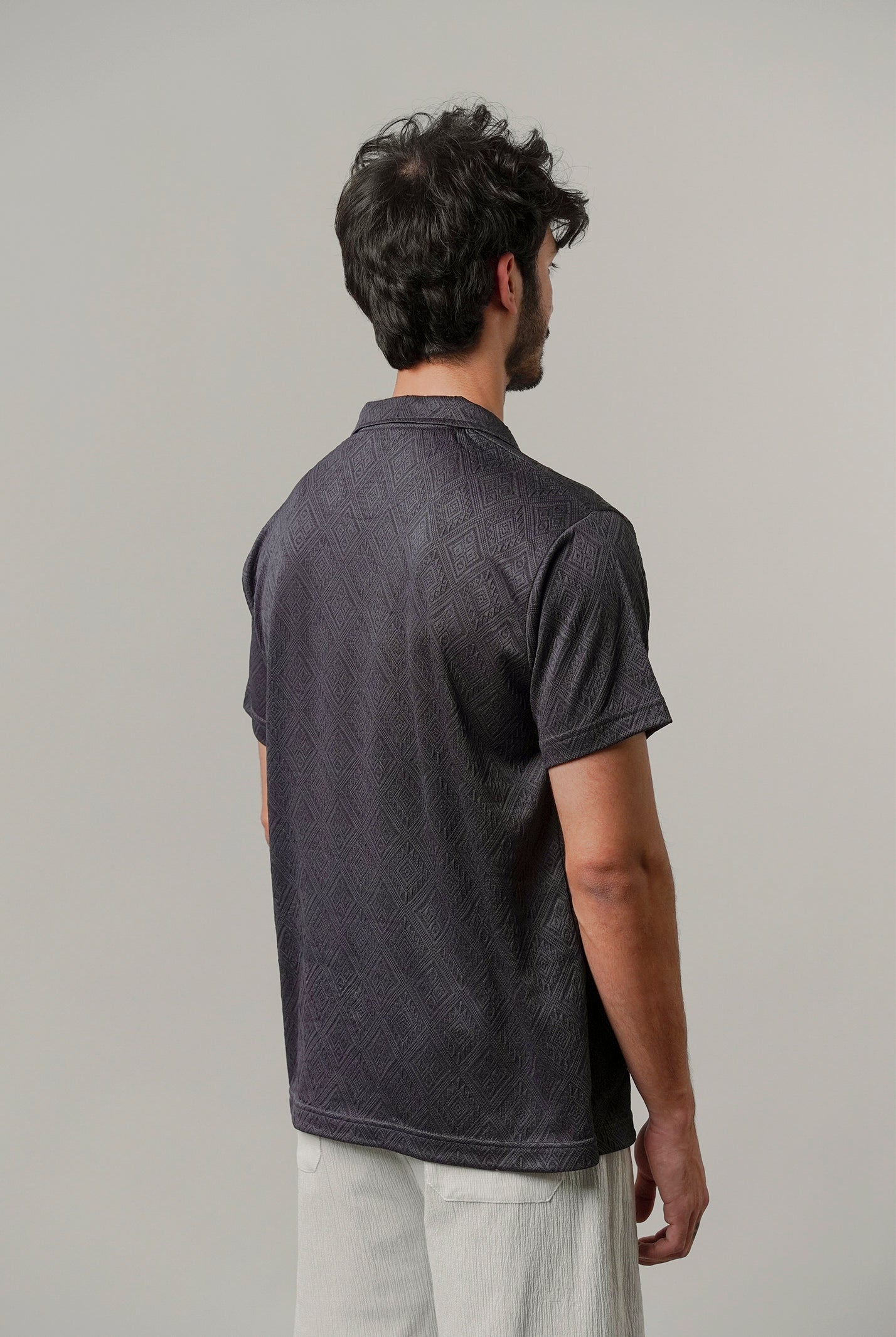 Cuban Collar Polo - Greyish Blue - Mendeez