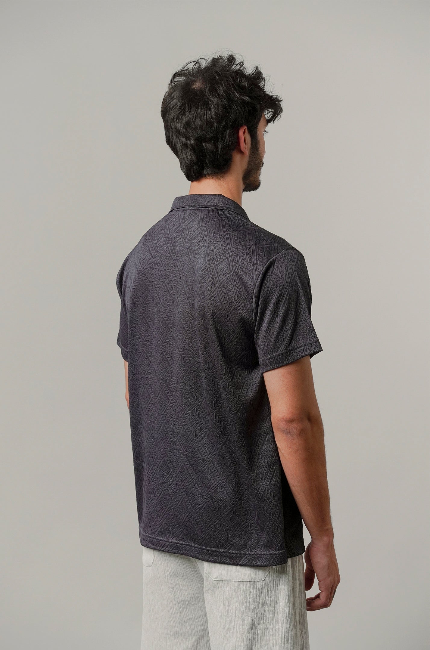 Cuban Collar Polo - Greyish Blue - Mendeez