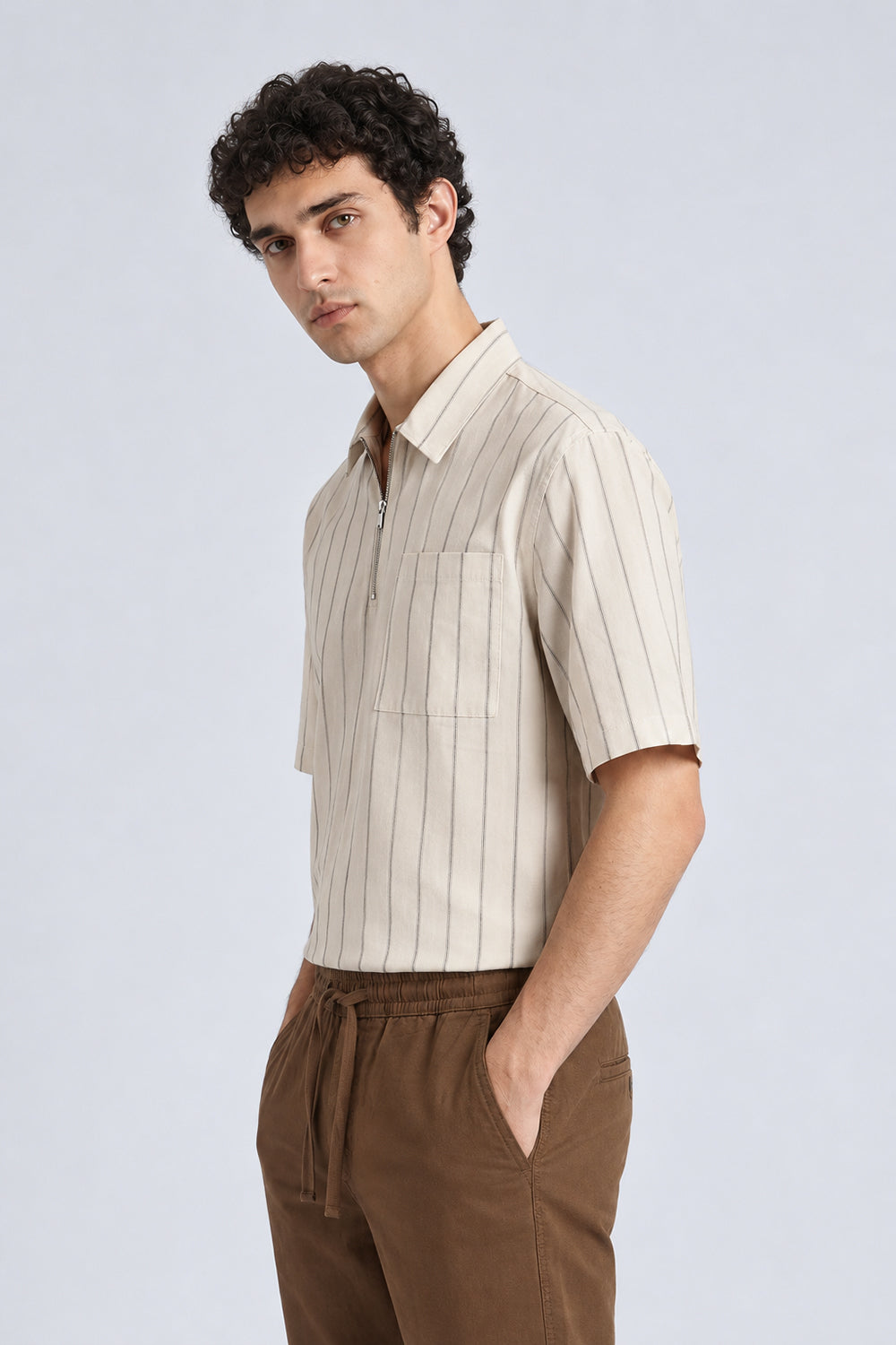 Quarter-Zip Woven Shirt — photo 2