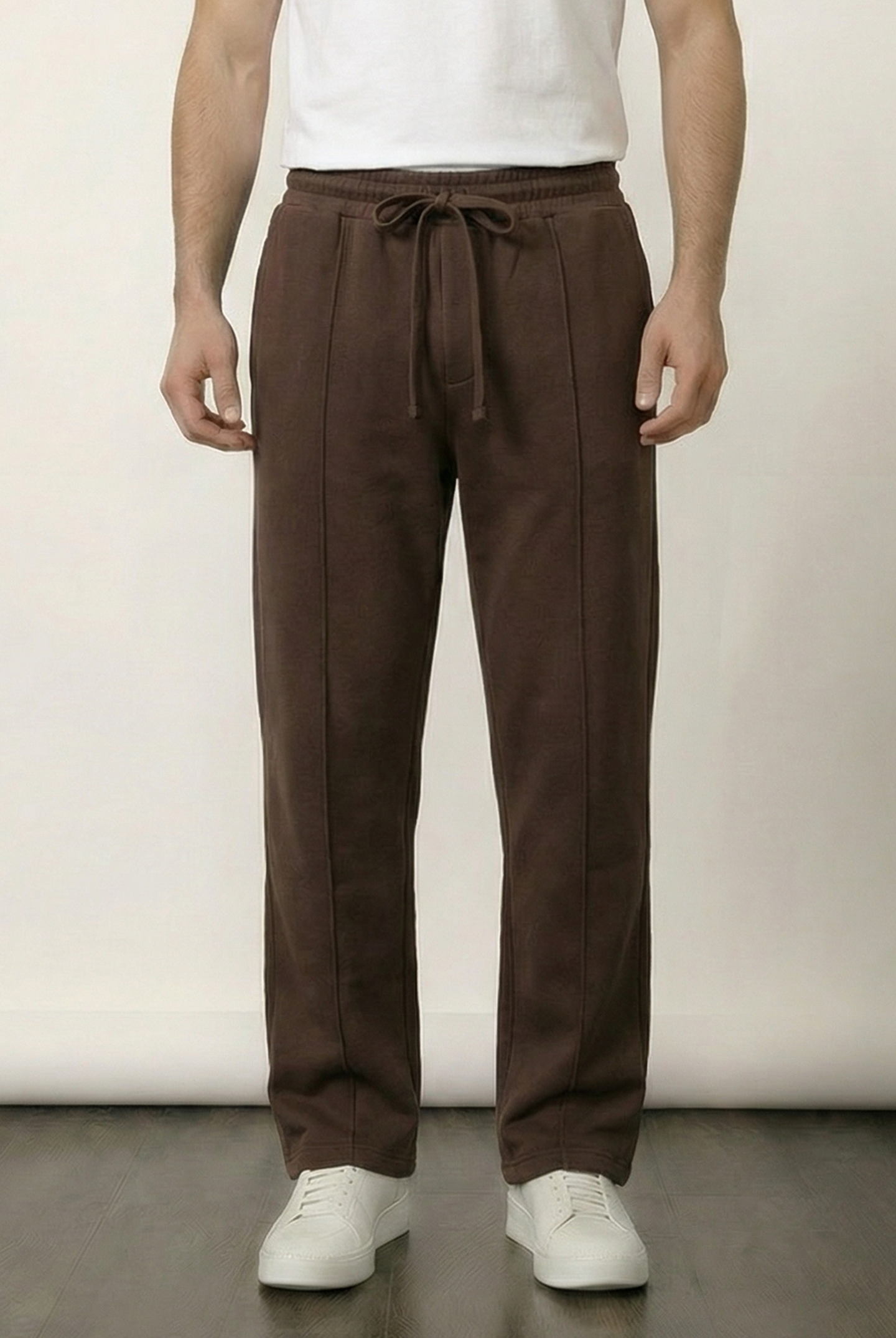 Pintex Jogger Pants - Chocolate - Mendeez