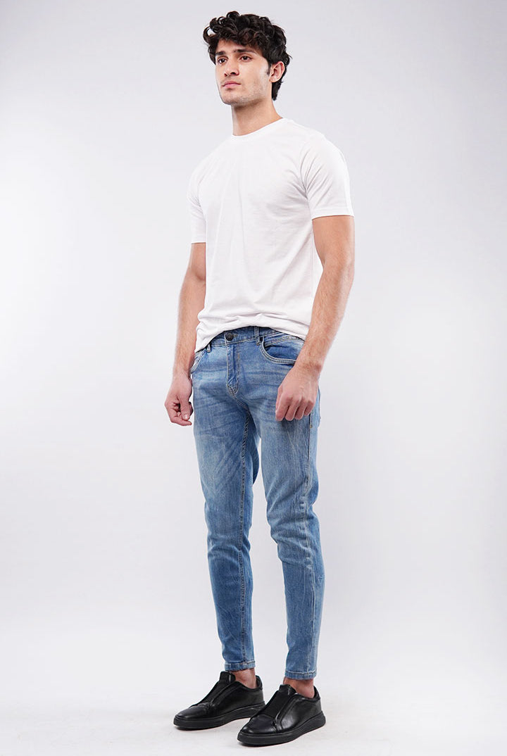 Crop Fit Denim - Blue - Mendeez