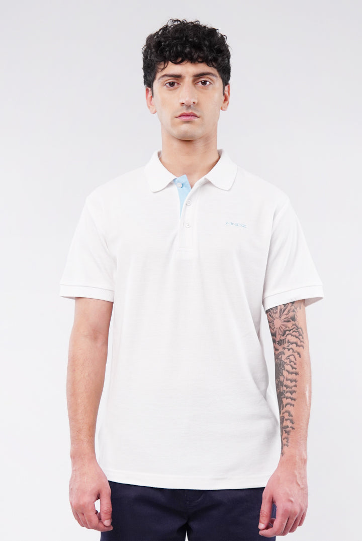 MNDZ Signature Polo Shirt - White - Mendeez