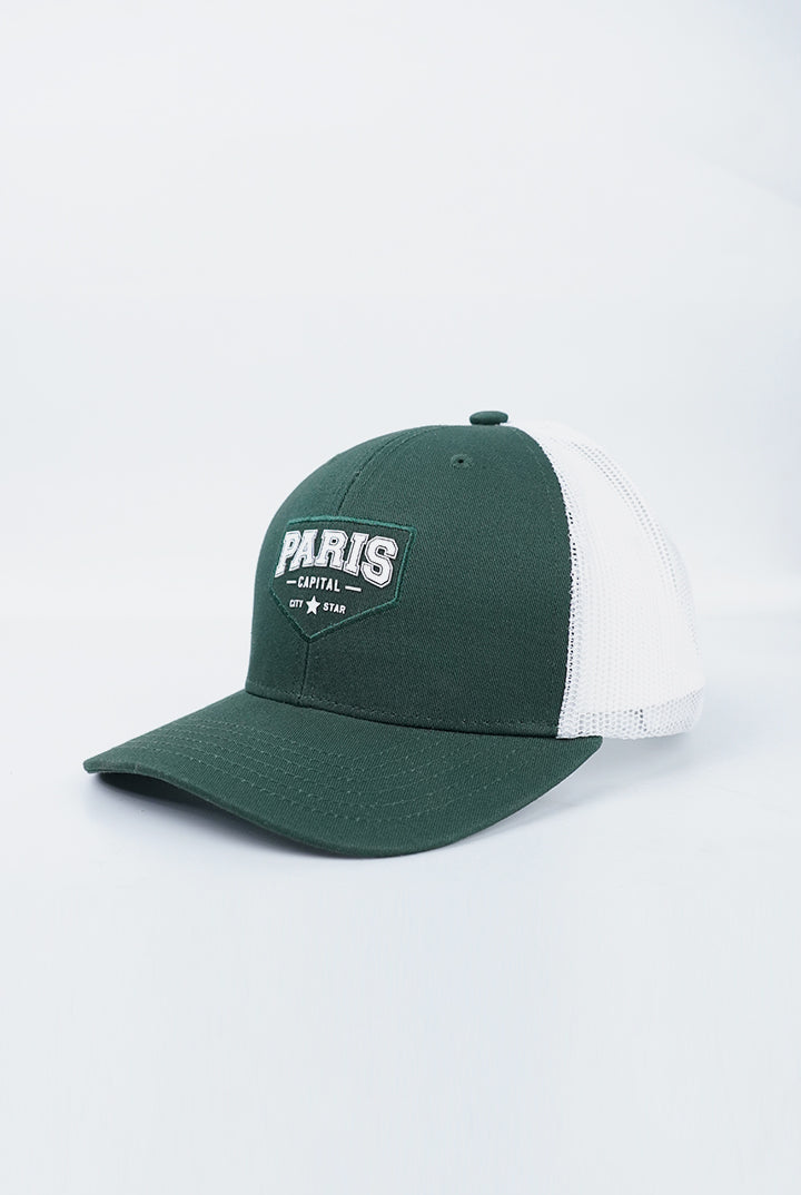 Paris Capital Trucker Cap - Dark Green-2-MENDEEZ