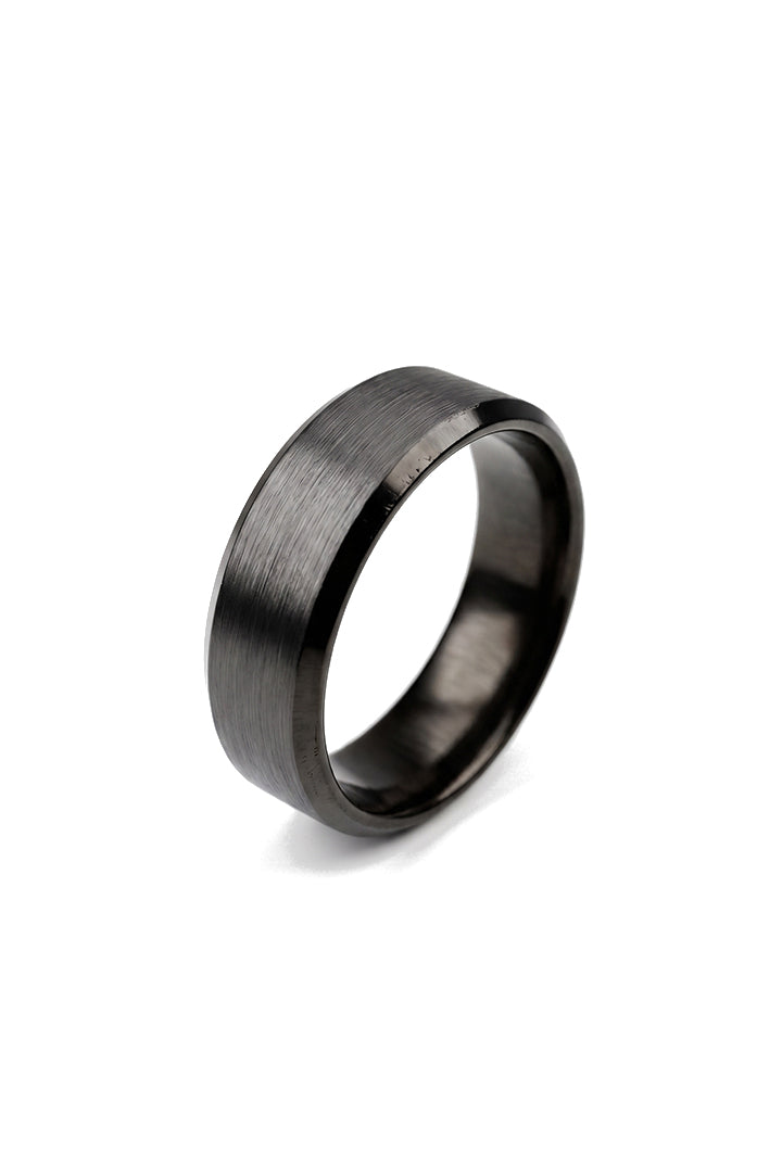 Classic Matte Band Ring - Black - Mendeez