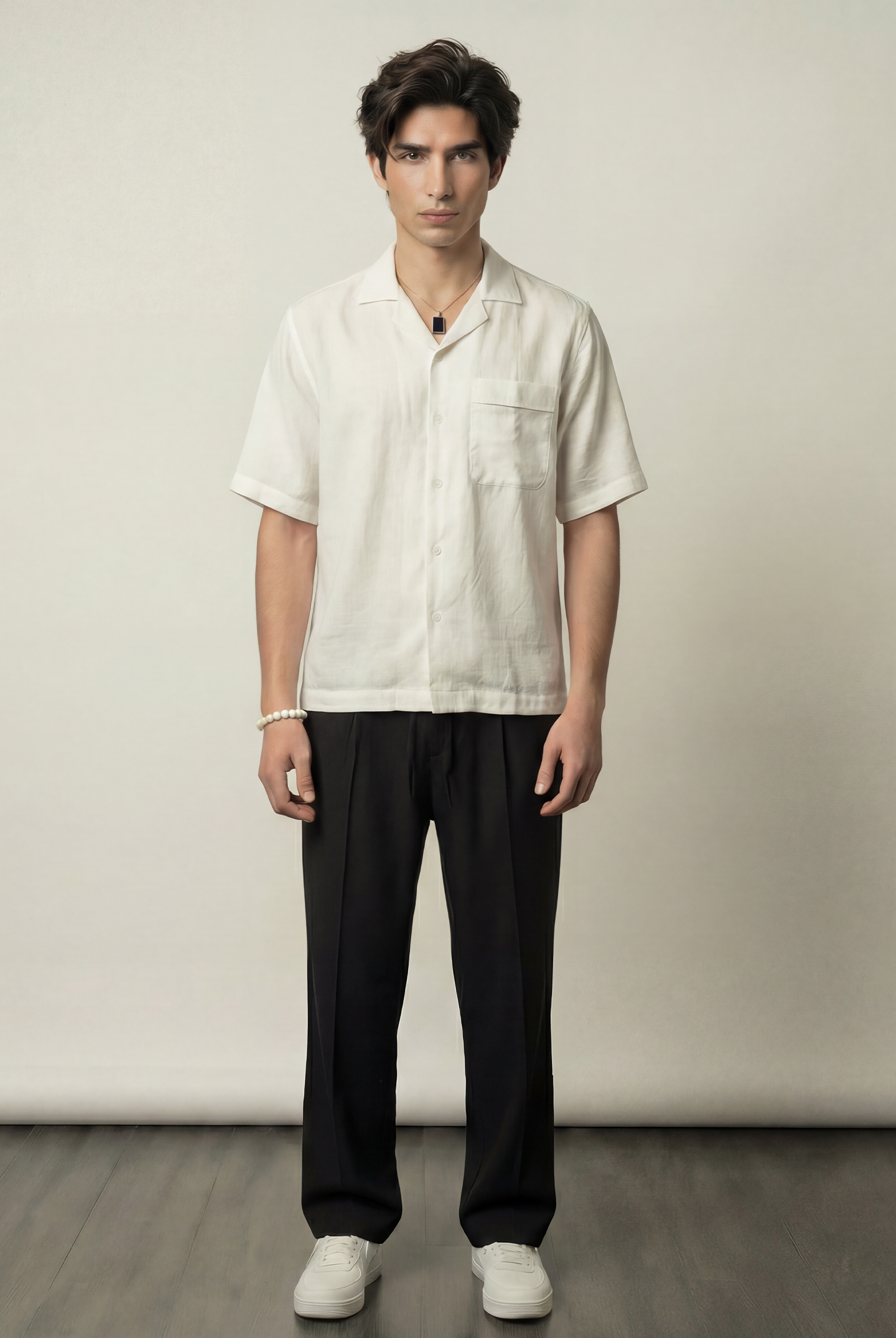 Oversized Cuban Shirt - White - Mendeez