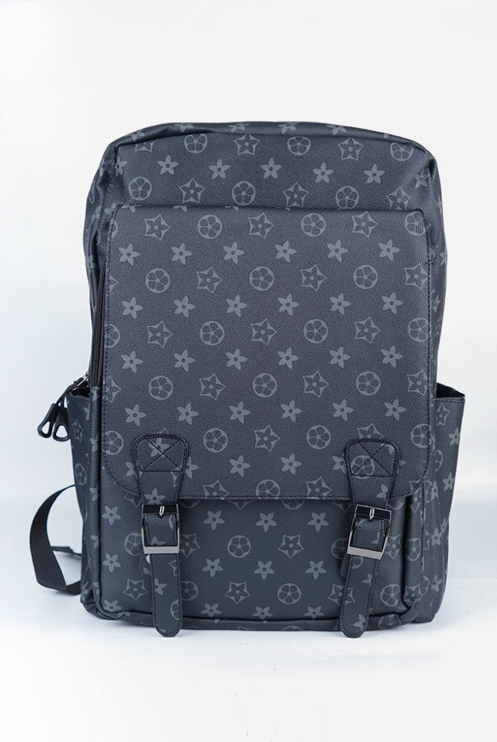 Monogram Heritage Satchel Backpack - Charcoal Black - Mendeez