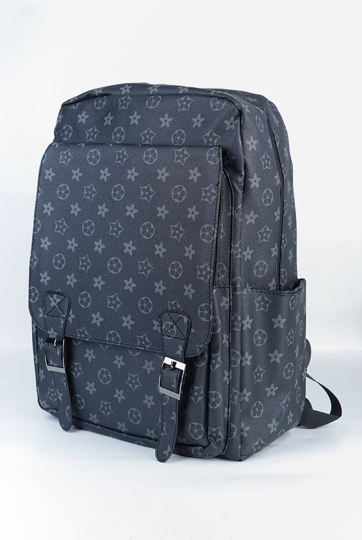 Monogram Heritage Satchel Backpack - Charcoal Black - Mendeez