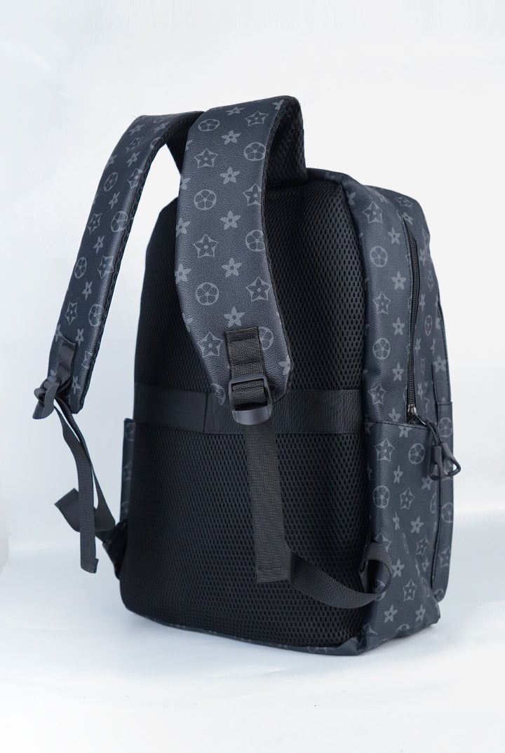 Monogram Heritage Satchel Backpack - Charcoal Black - Mendeez