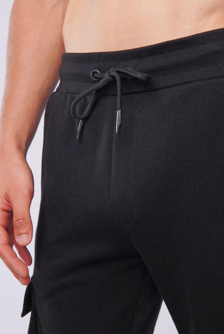 Terry Cargo Joggers - Black - Mendeez