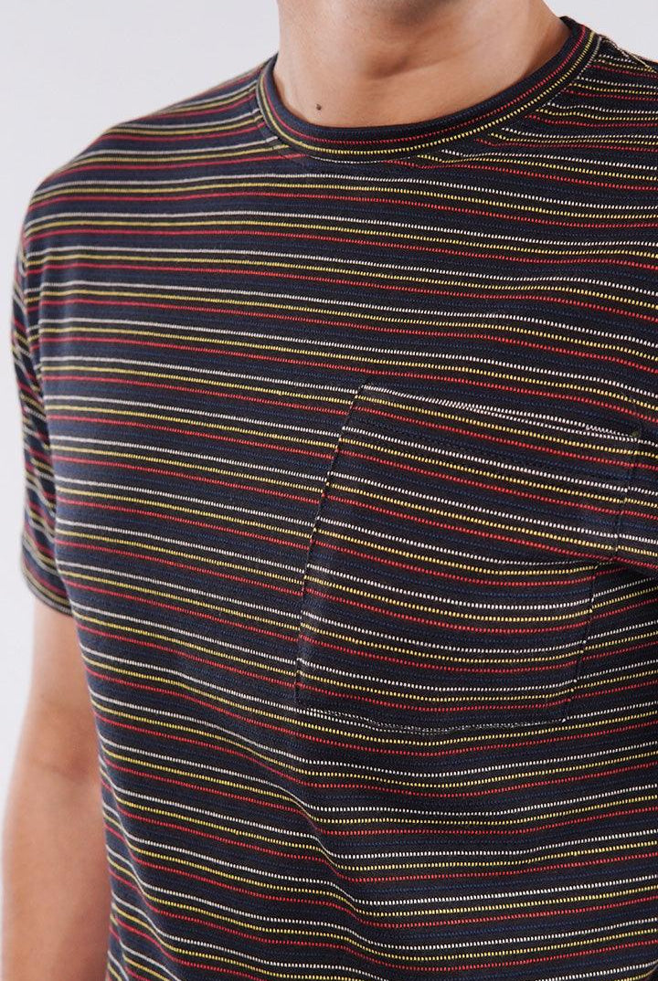 Striped Pocket T-Shirt - Black - Mendeez