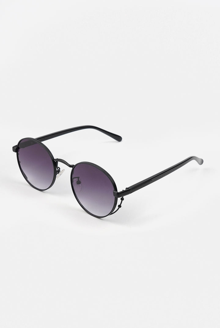 Retro Round Sunglasses - Black - Mendeez