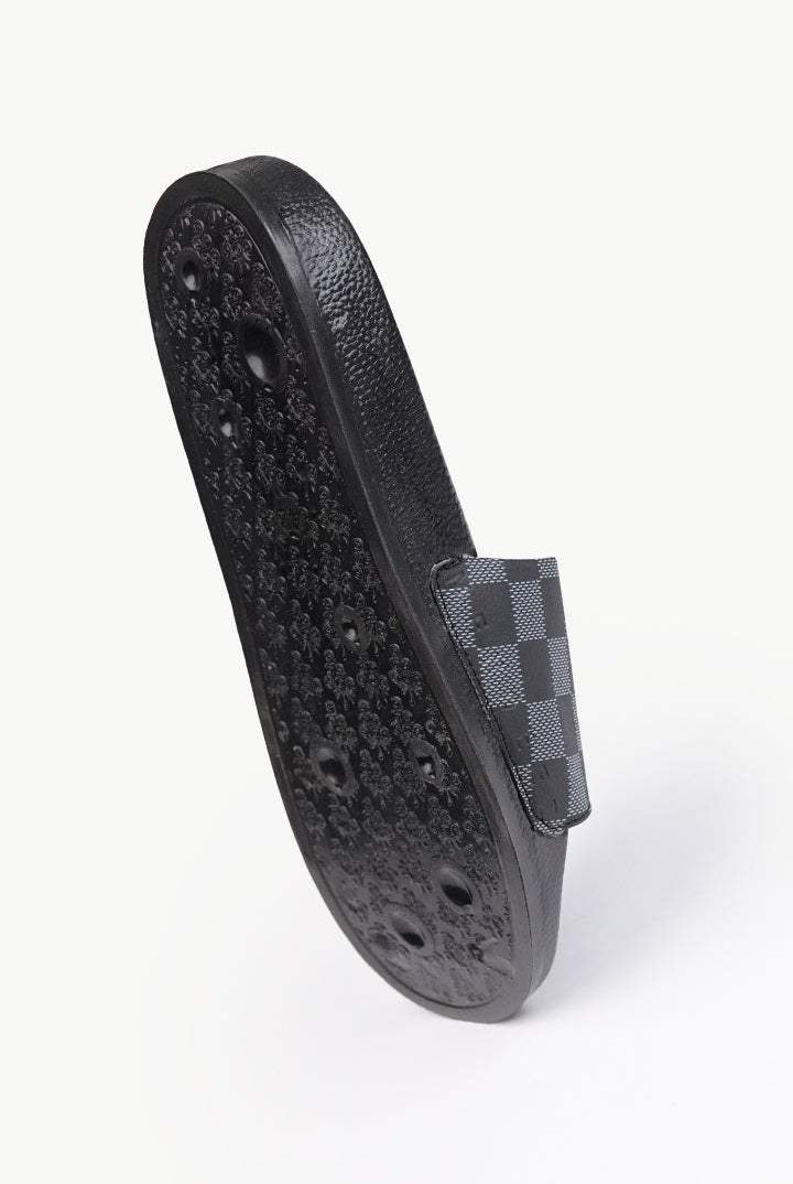 Check Slides - Grey & Black - Mendeez