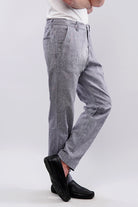 Textured Linen Pants - Grey - Mendeez