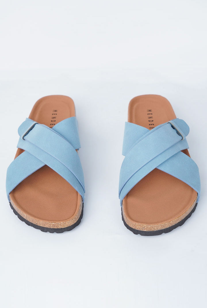 Cross-Strap Slides - Sky Blue - Mendeez