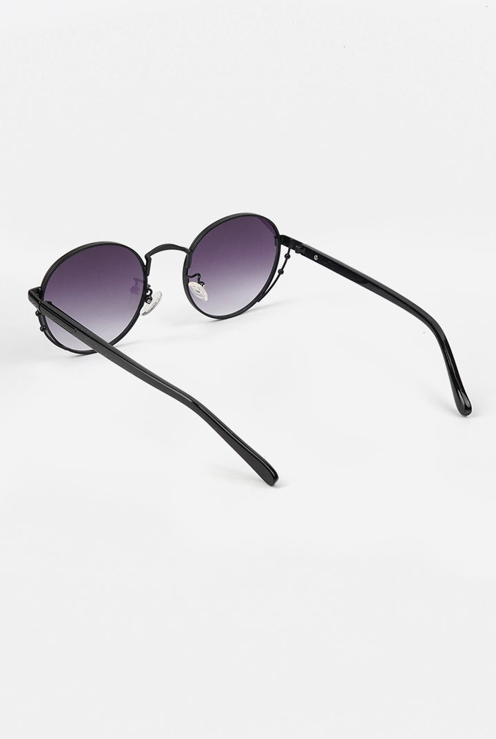 Retro Round Sunglasses - Black - Mendeez