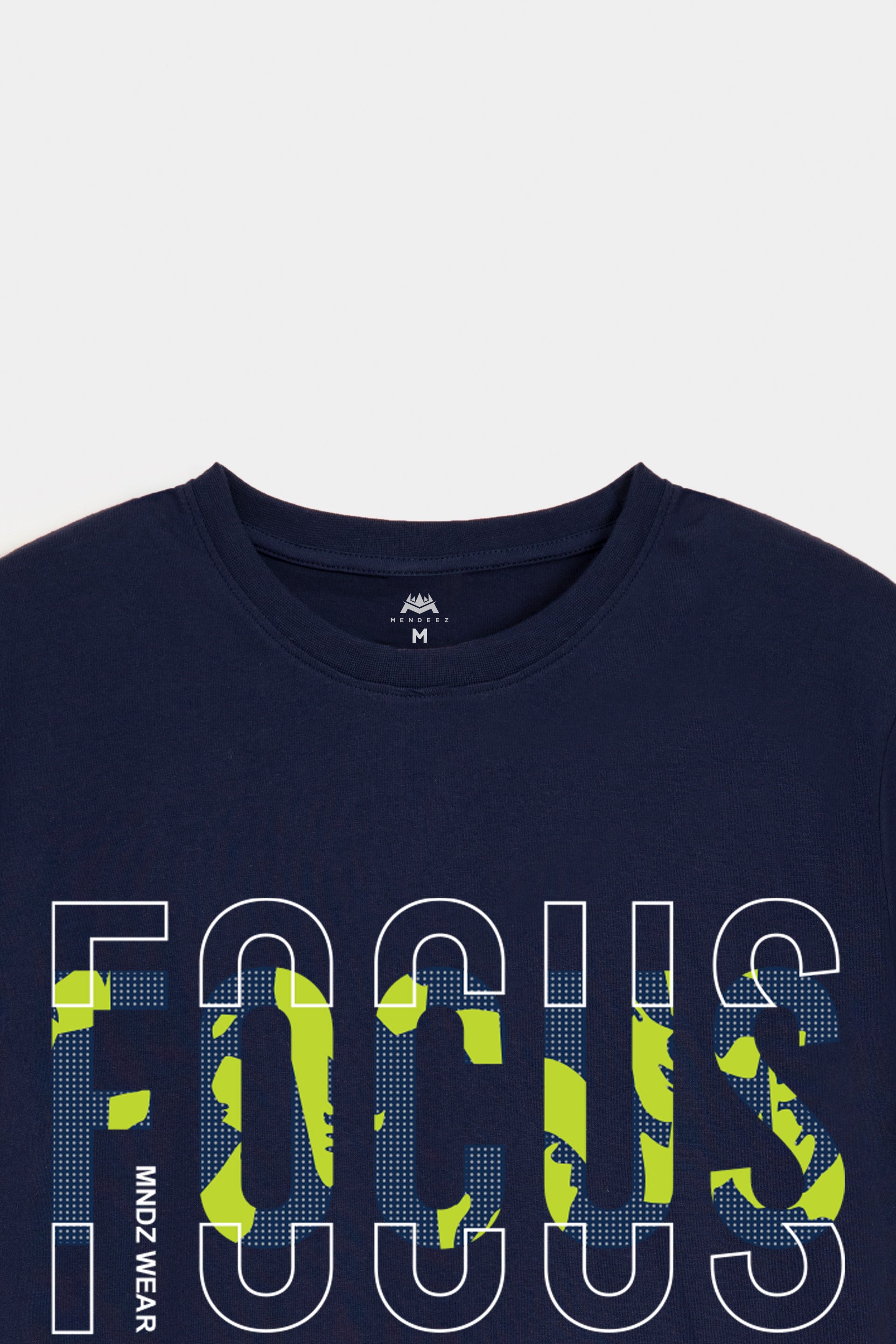 Printed Graphic Tee - Navy Blue - Mendeez
