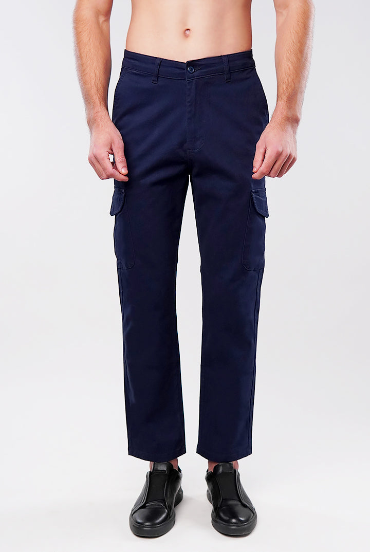 Straight Cargo Pants - Navy Blue - Mendeez