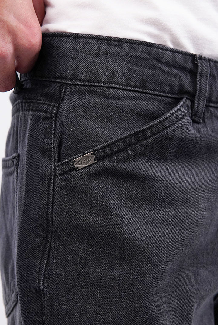 Straight Fit Denim - Faded Black - Mendeez