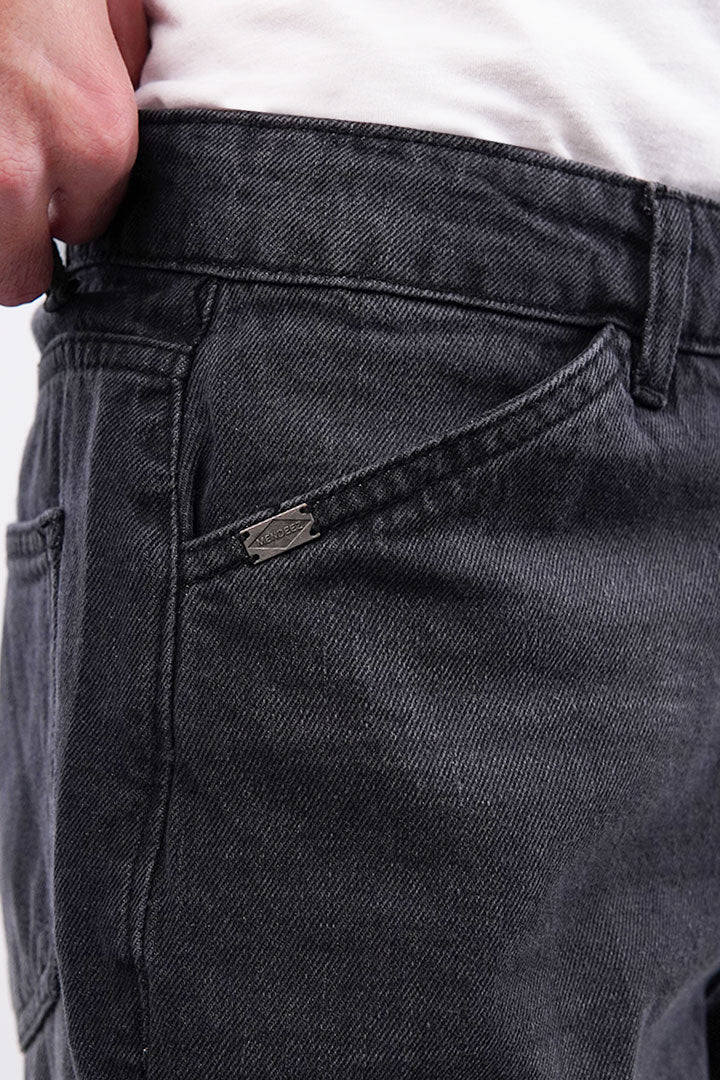 Straight Fit Denim - Faded Black - Mendeez