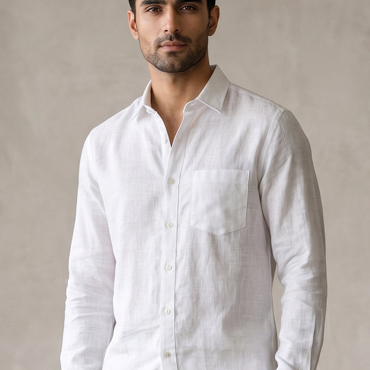 Linen Shirt - White - Mendeez