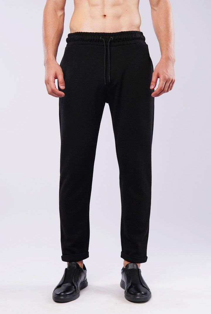 Tapered Terry Pants - Black - Mendeez