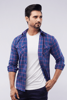 Checkered Button Down Shirt - Blue & Pink - Mendeez PK