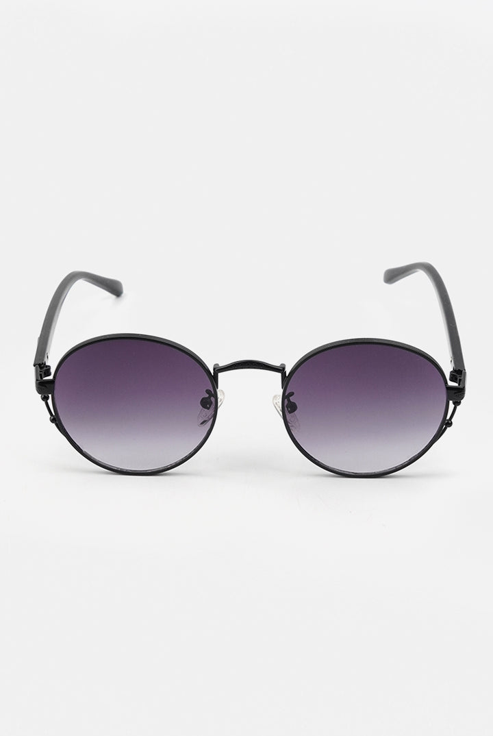 Retro Round Sunglasses - Black - Mendeez